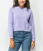 Zine Charley Lavender Crop Crewneck Sweatshirt