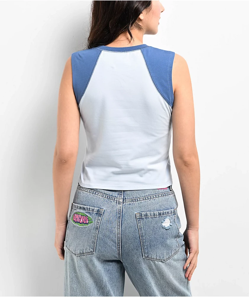 Zine Charlie Blue Raglan Tank Top