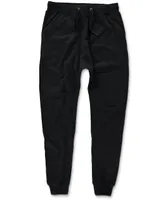 Zine Cover Black Solid Knit Jogger Pants