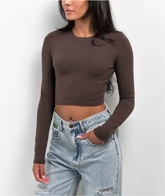 Zine Havanna Java Buckle Long Sleeve Crop T-Shirt