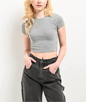 Zine Irina Lead Wash Grey Crop T-Shirt