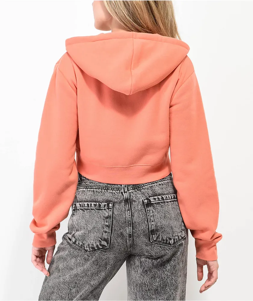 Zine Kya Apricot Crop Zip Hoodie