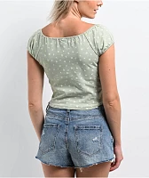 Zine Ruby Desert Sage Shirred Crop Top