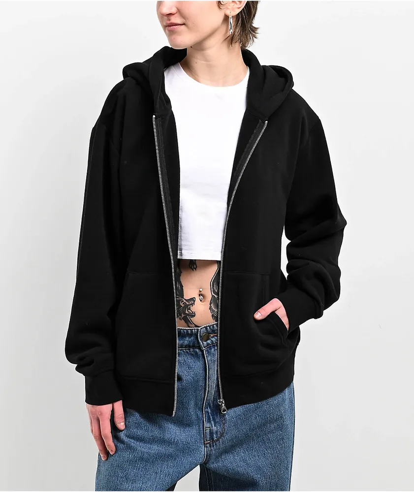 Zine Zippin Black Full Zip Hoodie