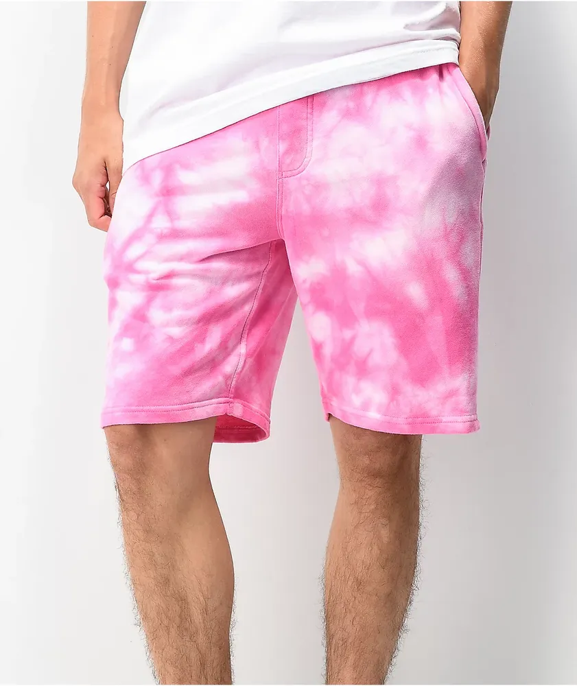 Zine Silas Pink & White Tie Dye Sweat Shorts