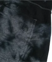 Zine Silias Black Tie-Dye Elastic Waist Sweat Shorts