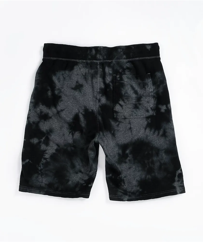Zine Silias Black Tie-Dye Elastic Waist Sweat Shorts
