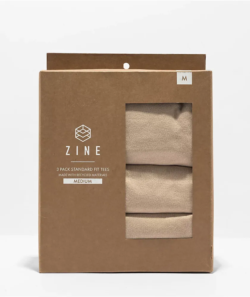Zine Solid Tan 3-Pack T-Shirt