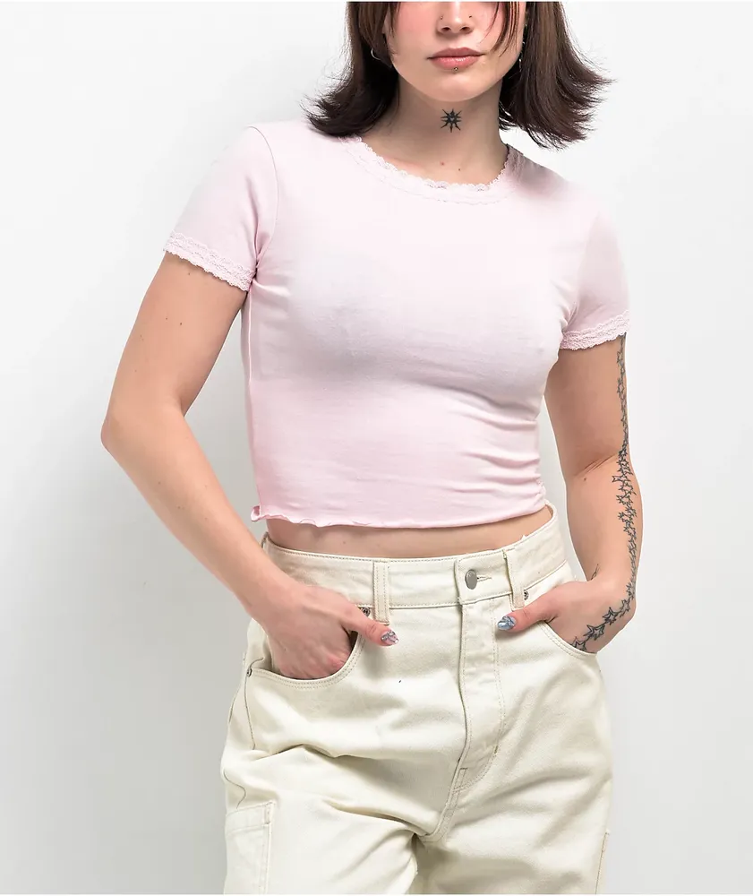 Cotton Rib Scoop Neck Top - Cabaret Pink, Boden US