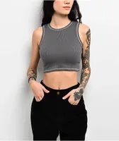 Zine Sunney Grey Crop Tank Top