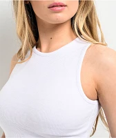 Zine Tawney Ribbed White Crop Tank Top