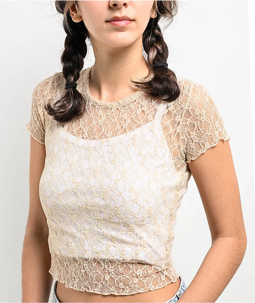 Zine Toulouse Natural Lace Top