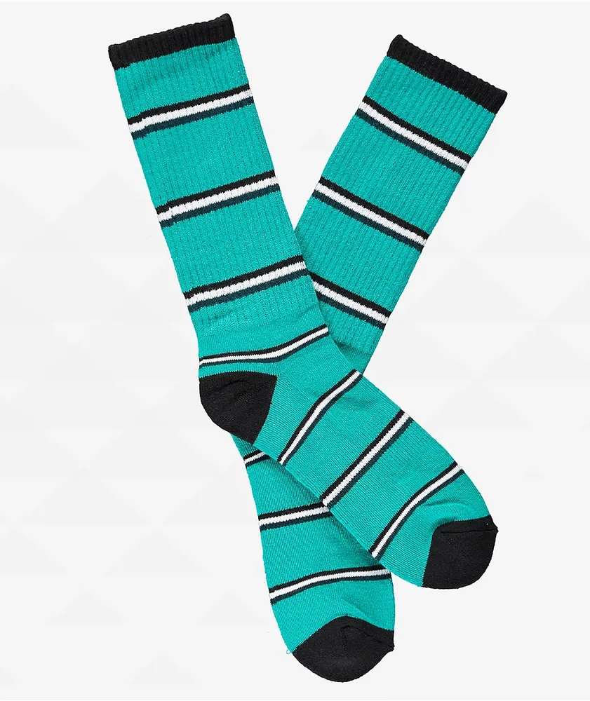 Zine Tried Green Stripe Crew Socks