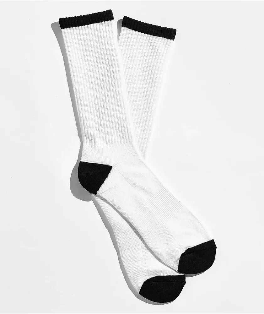 Zine White & Black Crew Socks