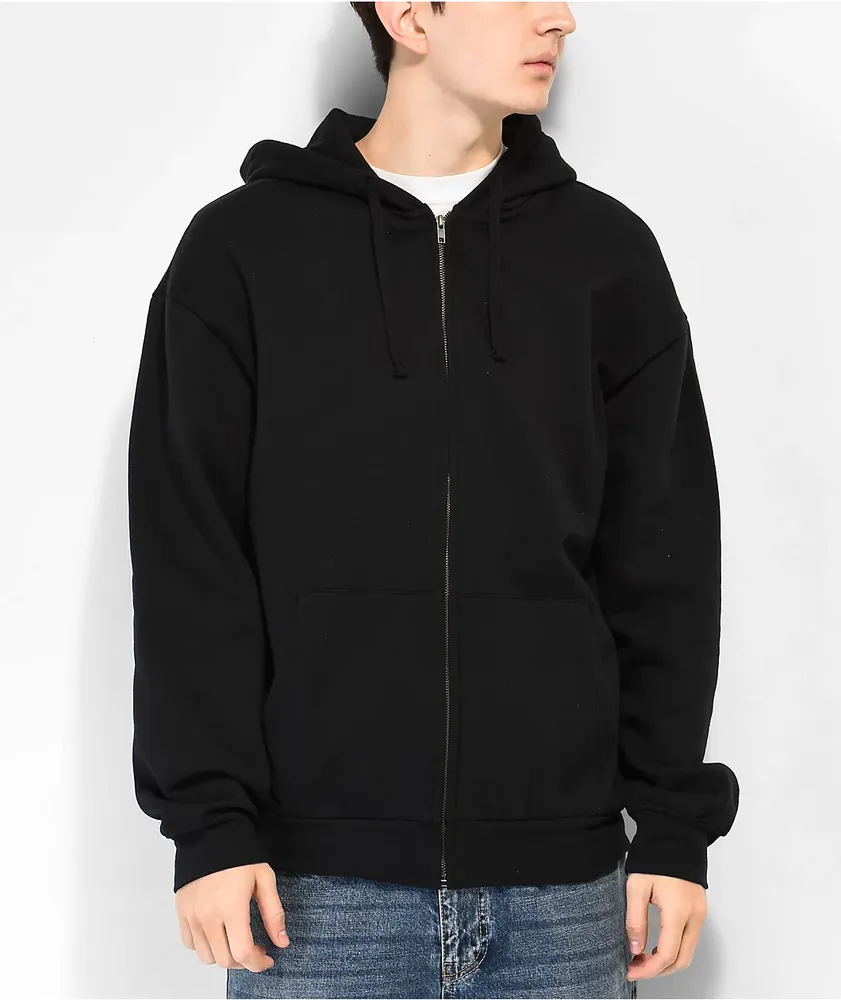 Zine Zippin Black Full Zip Hoodie