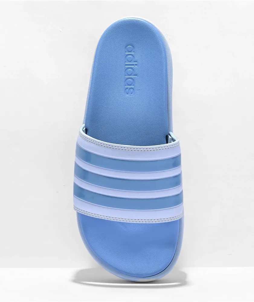 adidas Adilette Dawn Blue Platform Slide Sandals