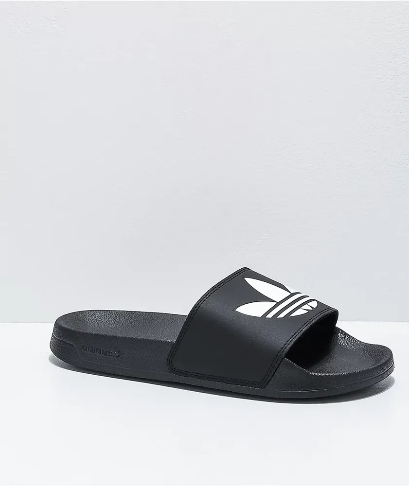 adidas Adilette Lite Black & White Slide Sandals
