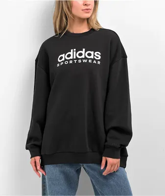 adidas All Season Black Oversized Crewneck Sweatshirt
