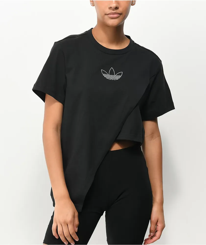 adidas Boxy Asymmetrical Black T-Shirt