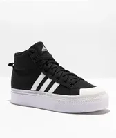 adidas Bravada 2.0 Mid Black & White Platform Shoes