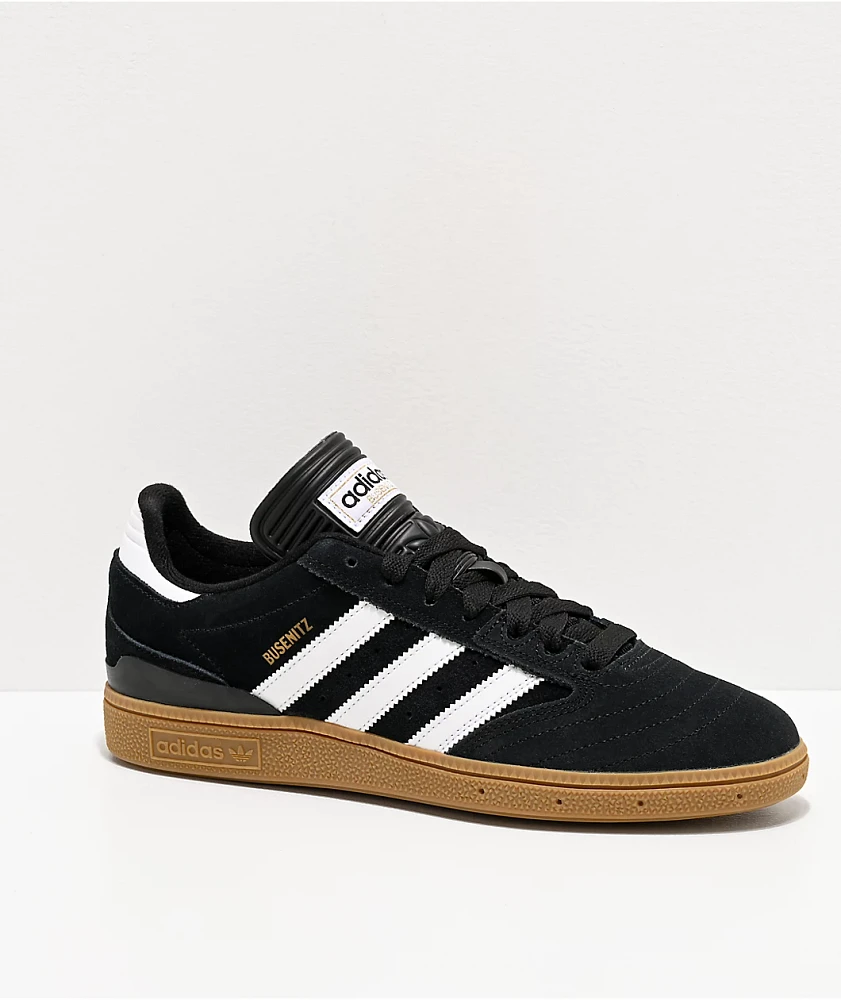 adidas Busenitz Black, White, & Gum Skate Shoes