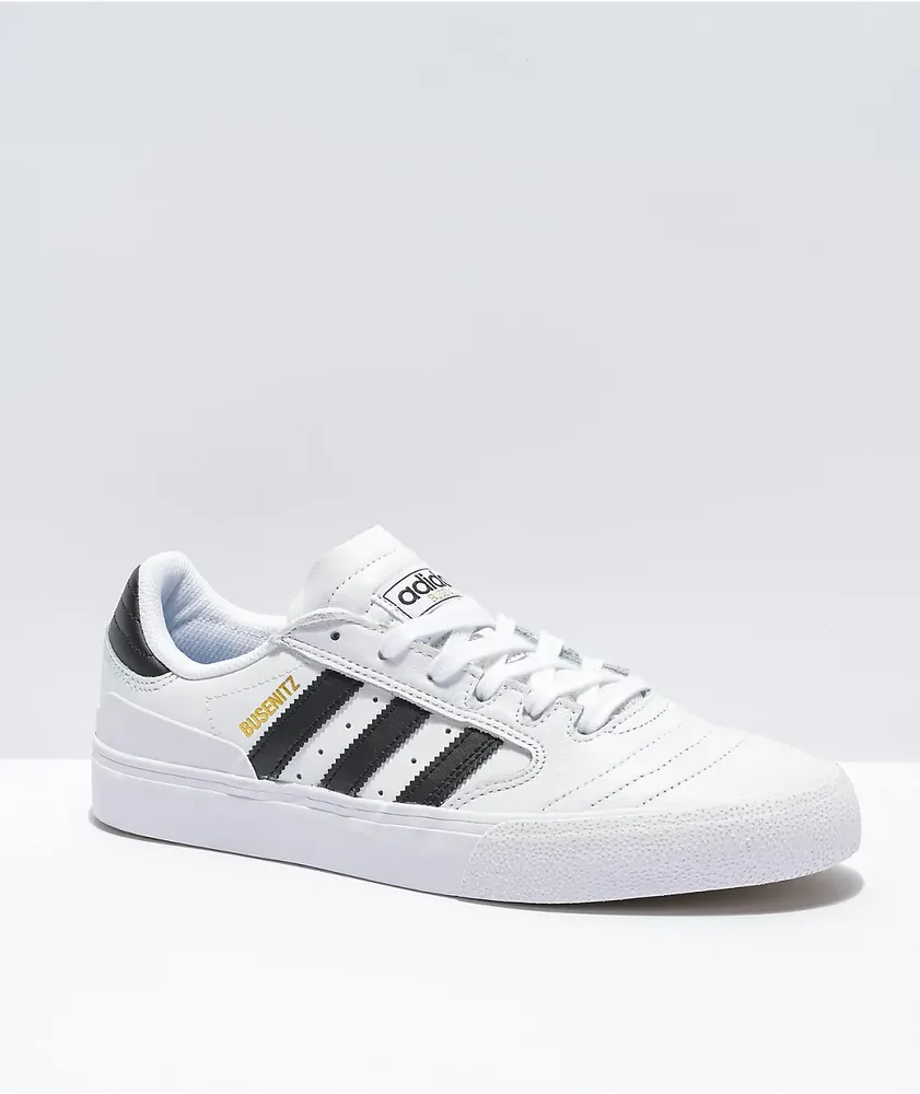 adidas Busenitz Vulc II White, Black, & Gold Shoes