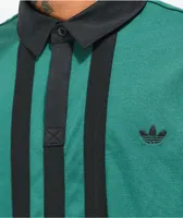 adidas Collegiate Solid Green & Black Rugby Shirt 