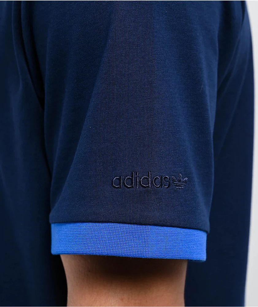 adidas Contrast Navy Ringer T-Shirt