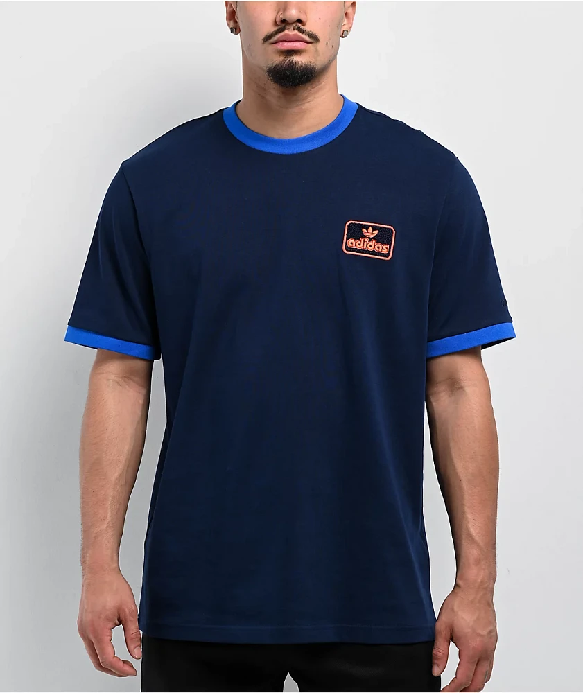 adidas Contrast Navy Ringer T-Shirt