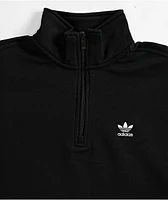 adidas Essentials Black Half Zip Crop Fleece Sweatshirt