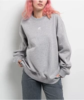 adidas Essentials Heather Grey Crewneck Sweatshirt