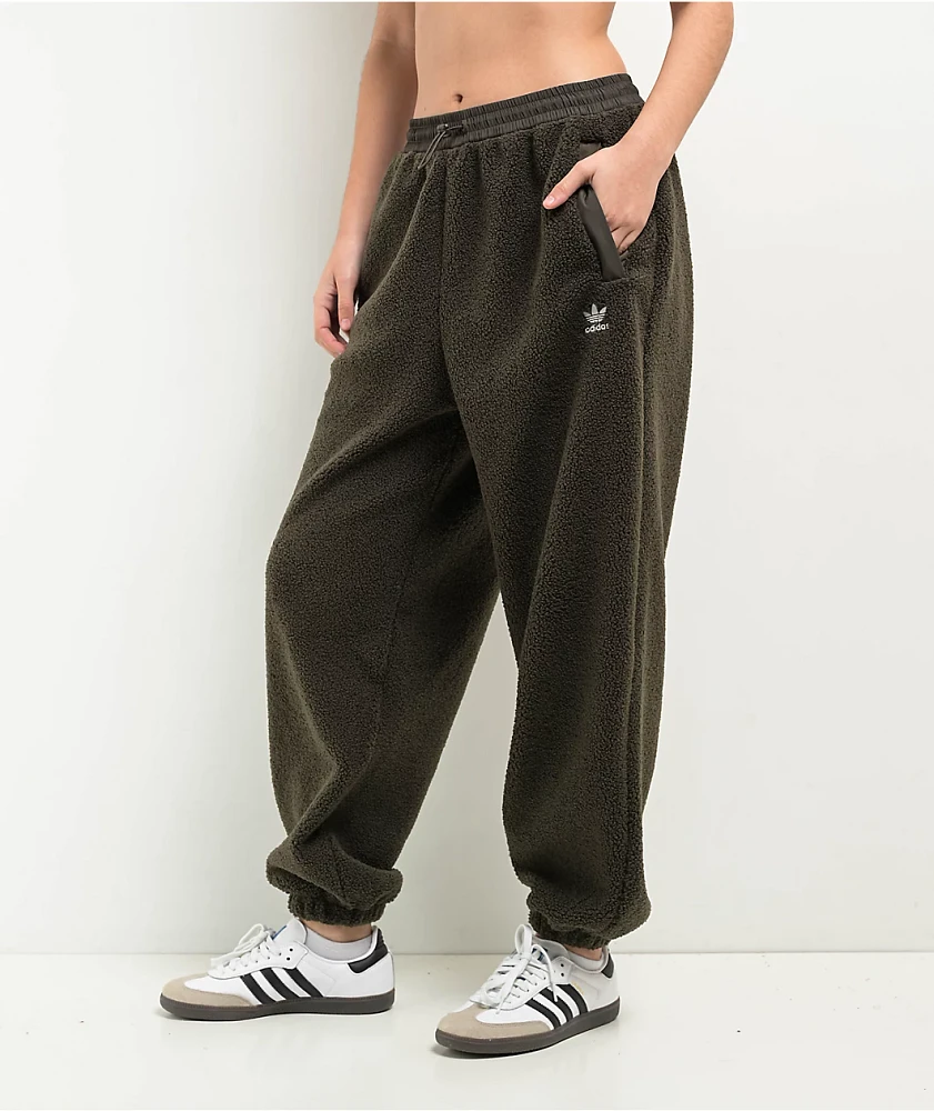 adidas Essentials Teddy Fleece Olive Sweatpants Pants