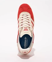 adidas Gazelle ADV Better Scarlet, Chalk White, & Gold Metallic Skate Shoes