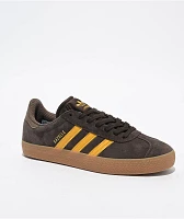 adidas Gazelle ADV Dark Brown, Preloved Yellow & Gum Skate Shoes