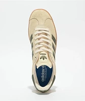 adidas Gazelle ADV Ecru Tint, Focus Olive & Gum Skate Shoes