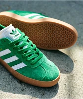 adidas Gazelle ADV Green, White & Gum Skate Shoes