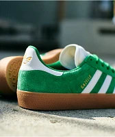 adidas Gazelle ADV Green, White & Gum Skate Shoes