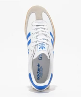 adidas Kids Samba OG White, Blue, & Gum Skate Shoes