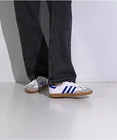 adidas Kids Samba OG White, Blue, & Gum Skate Shoes