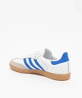 adidas Kids Samba OG White, Blue, & Gum Skate Shoes