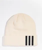 adidas Off Set 3-Stripe White Beanie