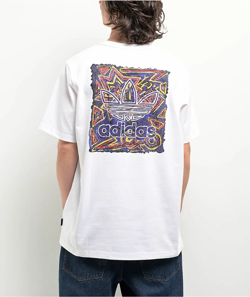 adidas Originals 90s Print White T-Shirt