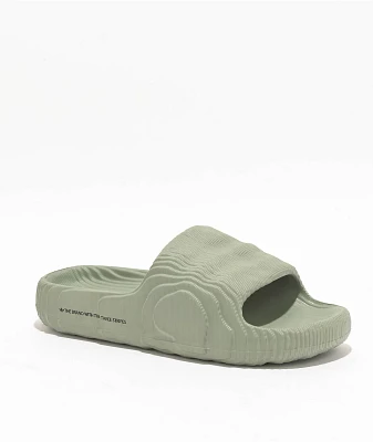 adidas Originals Adilette 22 Silver Green Slide Sandals