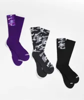 adidas Originals Camo 2.0 Blue, Brown & Grey 3 Pack Crew Socks