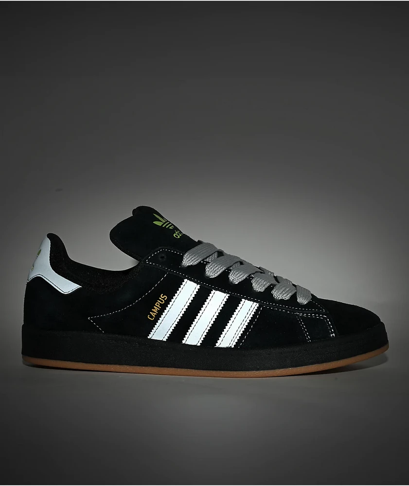 adidas Originals Campus 90's Core Black, Grey Two & Gold Metallic Skate Shoes