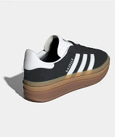 adidas Originals Gazelle Bold Core Black, Cloud White, & Gum Platform Shoes