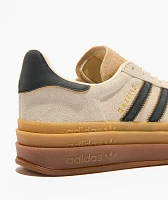 adidas Originals Gazelle Bold Cream White, Black & Sand Platform Shoes