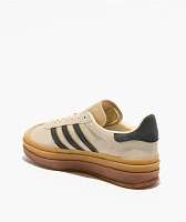 adidas Originals Gazelle Bold Cream White, Black & Sand Platform Shoes