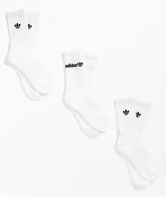 adidas Originals Icon White 3 Pack Crew Socks
