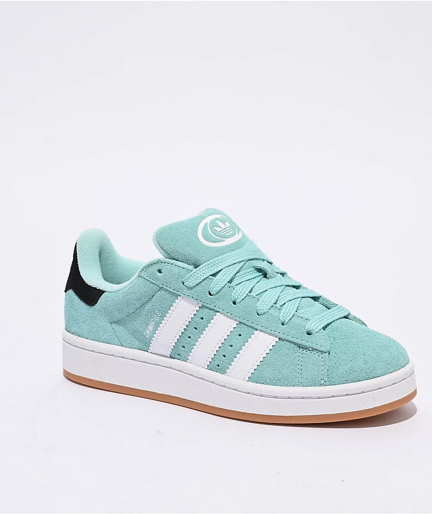 adidas Originals Kids' Campus 00S J Semi Flash Aqua, FTW White, & Gum2 Skate Shoes